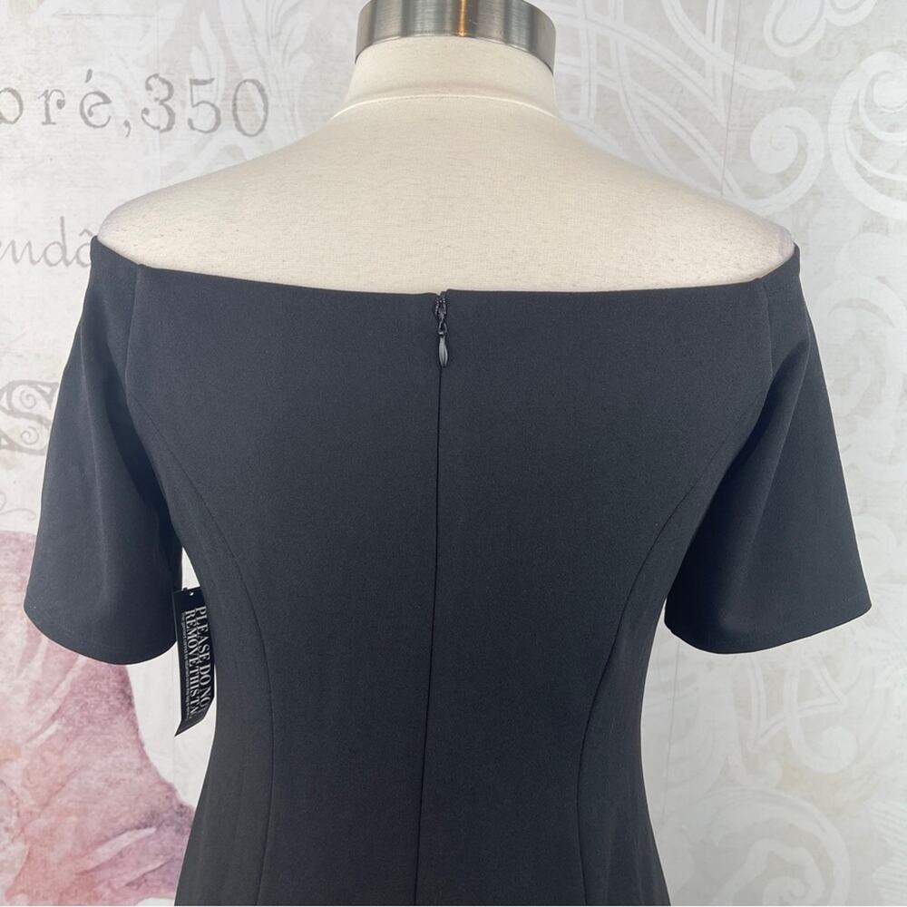New York & Company Black Off the Shoulder Crepe Dress Size Medium - Picture 9 of 9